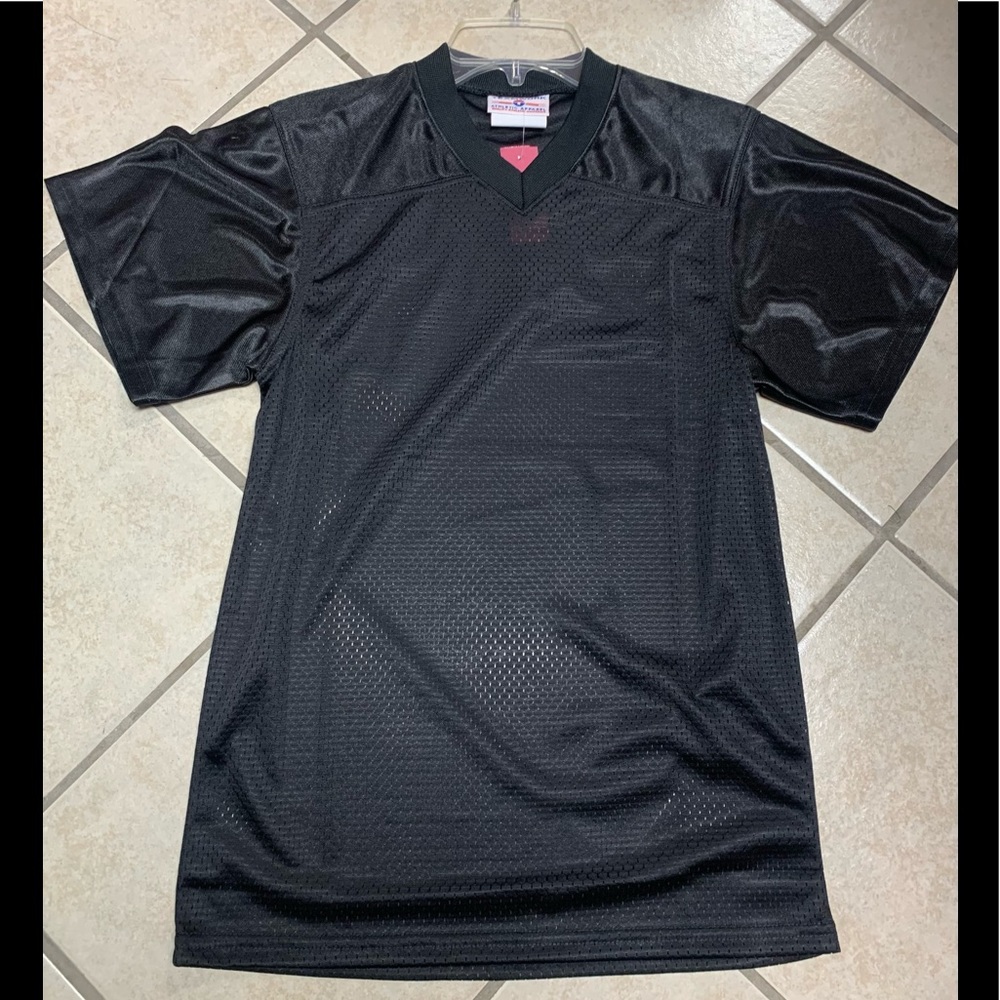 Youth S/M Black Blank (No Logo) Mesh Football Uniform Sports Uniform Jersey NWT